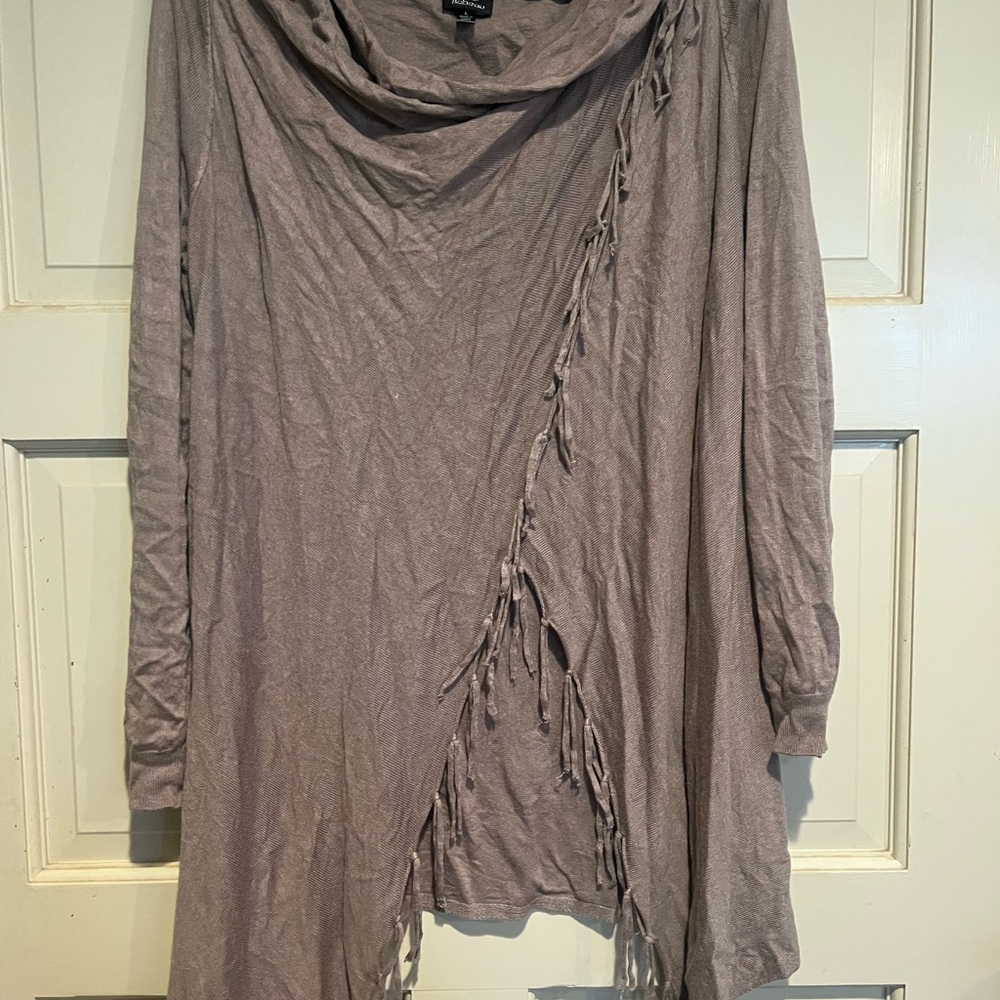 Bobeau Taupe Knit Cardigan